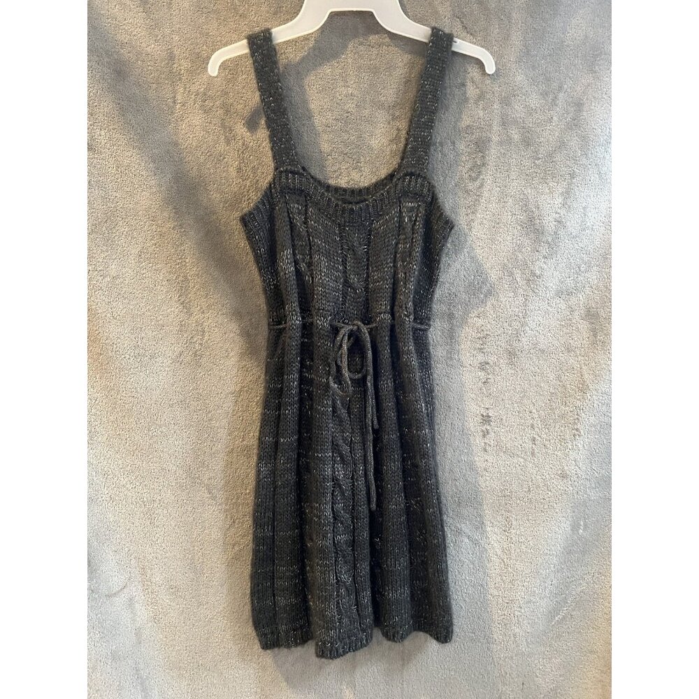 Vtg Wet seal small Baby Doll Sweater dress Cable Knit mini Dress‎ Y2K Croquette